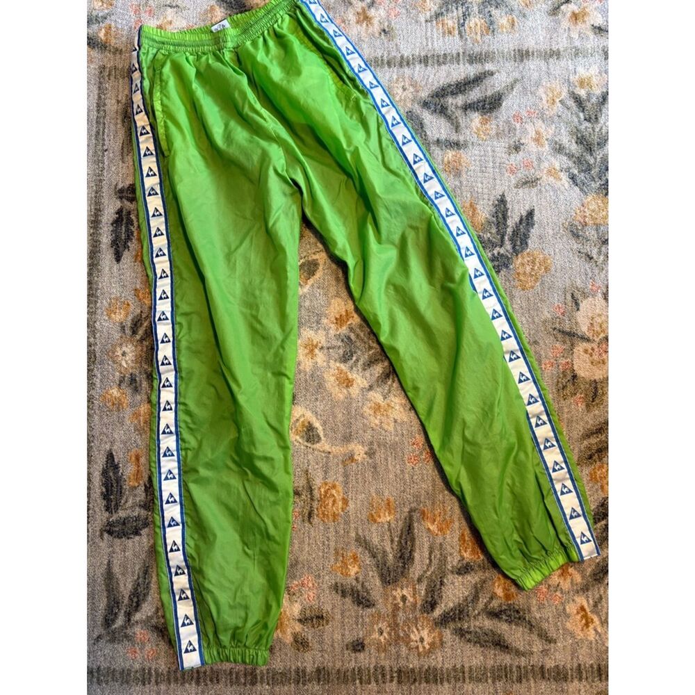 Vintage Le Coq Sportif Mens Full Side Snap Button Track Pants Size Small